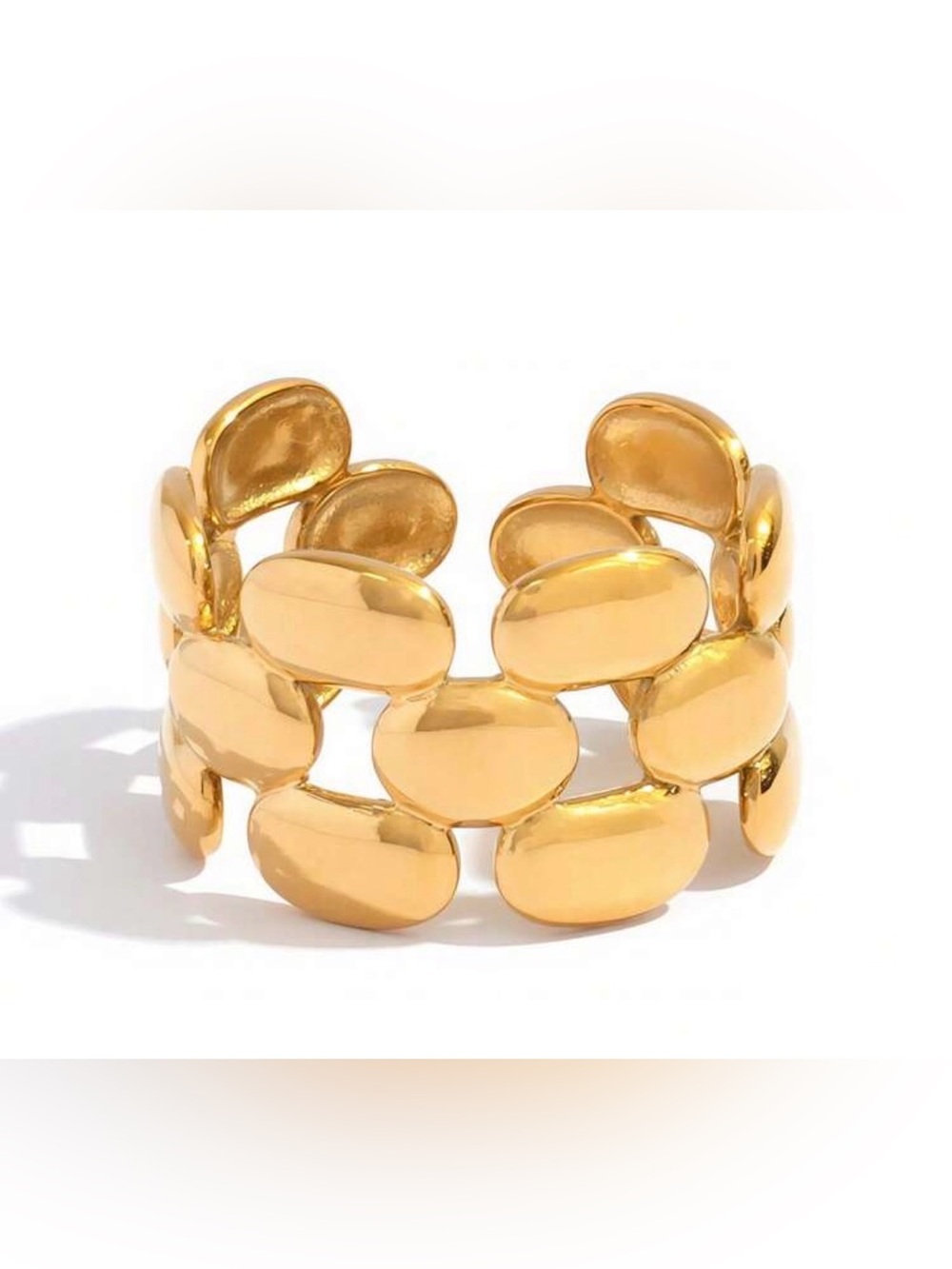 Polished Gold Open Band Ring - Women Jewelry